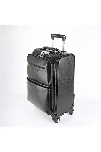 Rhino Troler Negru Cu Roți Din Imitație De Piele (65x44x26 cm)