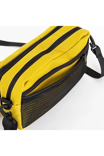 Žltá crossbody kabelka pre mužov vyrobená z polyesteru, strednej veľkosti