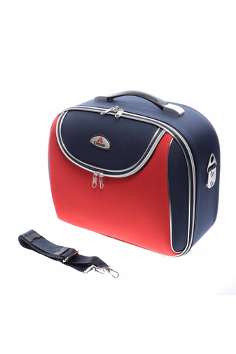 Červeno-modrá taška pripevniteľná ku kufru veľkosť 30x23x14cm