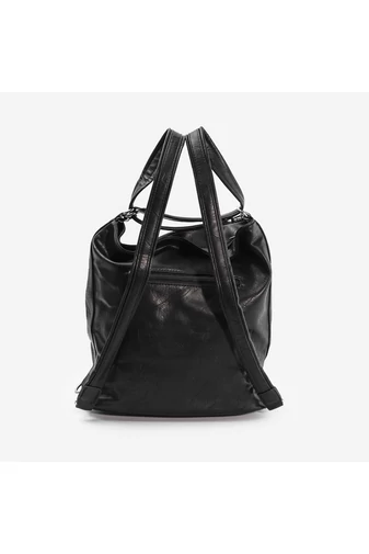 Čierny 3 v 1 batoh, taška na rameno, crossbody taška pre ženy z imitácie kože