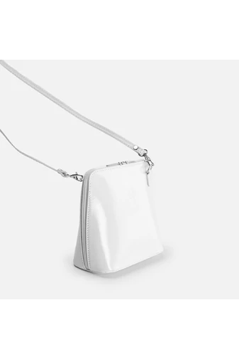 Vera Pelle biela malá crossbody kabelka z prírodnej kože