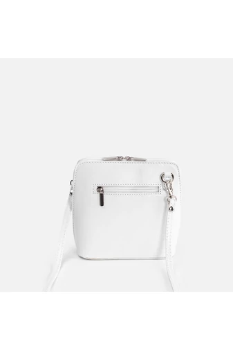 Vera Pelle biela malá crossbody kabelka z prírodnej kože