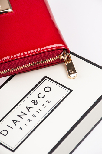 Diana&Co veľká červená peňaženka lakovaná