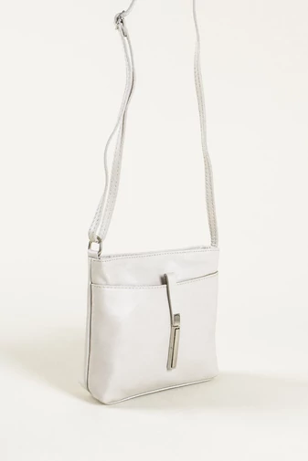 Béžová crossbody kabelka z prírodnej kože