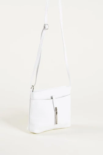 Bielá crossbody kabelka z prírodnej kože