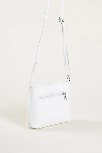 Bielá crossbody kabelka z prírodnej kože