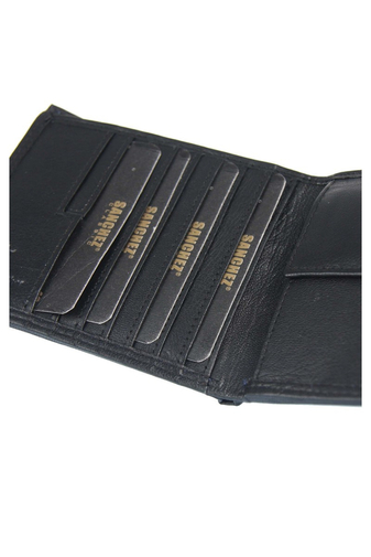 Sanchez čierna pánska peňaženka z pravej kože, s  červeno/modrým prešívaním