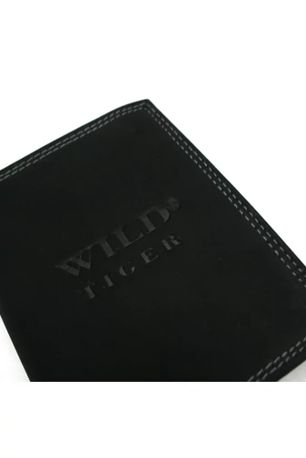 Wild Tiger pánska peňaženka z čiernej prírodnej kože s RFID zabezpečením