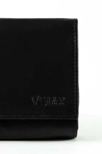 Vimax dámska peňaženka a držiak na karty z čiernej prírodnej kože