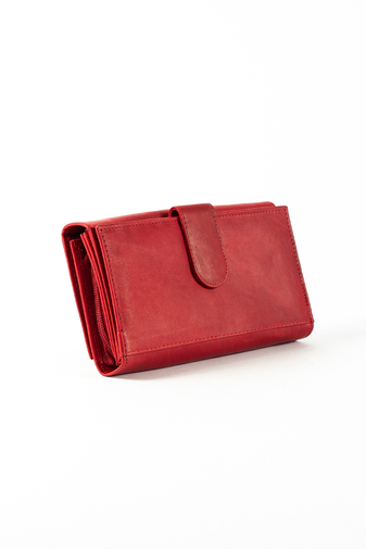 Vimax dámska peňaženka a držiak na karty z tmavočervenej prírodnej kože