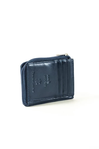 Bellugio Suport Bleumarin Pentru Acte/Carduri Din Piele Naturală Cu Etichetă RFID