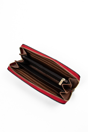 Fuerdanni lakovaná červená dámska peňaženka vyrobená z ekokože 