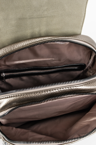 Silvia Rosa zlatý dámsky batoh z ekokože s doplnkom na zips