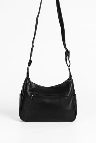 RJ Čierna Crossbody kabelka s vreckami z umelej kože