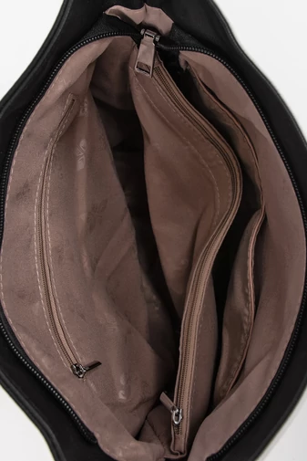 BONLUO čierno-biela ekologická kožená crossbody kabelka s ozdobným prešívaním