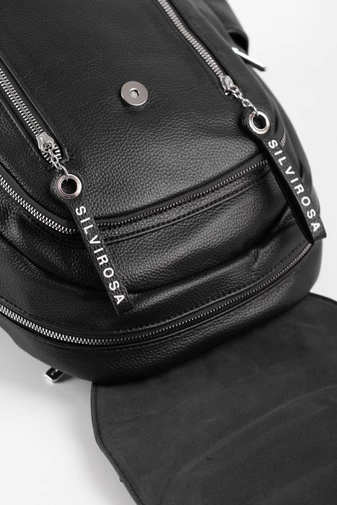 Silvia Rosa Čierny Eco Leather Batoh