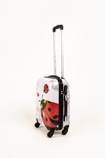 Ormi biely palubný kufor model Lienka, veľkosť Ryanair, Wizzair (53x36x20cm)