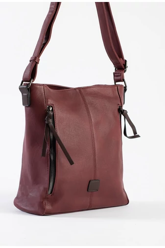 Bordová dámska crossbody kabelka z umelej kože