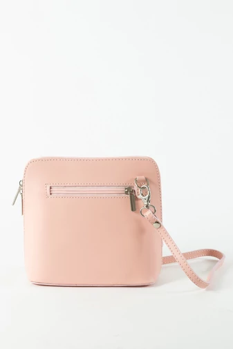 Vera Pelle ružová malá crossbody kabelka z prírodnej kože