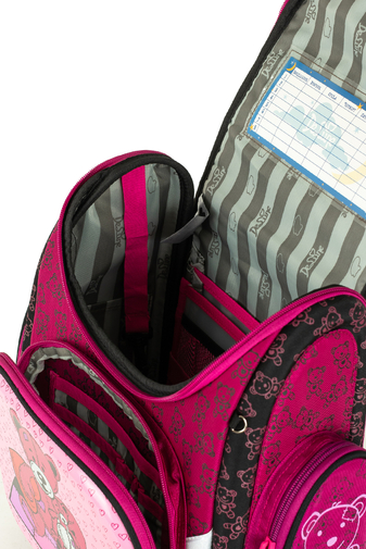 Delune ružový batoh so vzorom motýľa a sovy, rozmery 37x34x15cm
