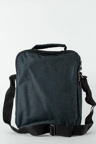 Adventurer Modrá plátenná Pánska crossbody taška s mnohými vreckami