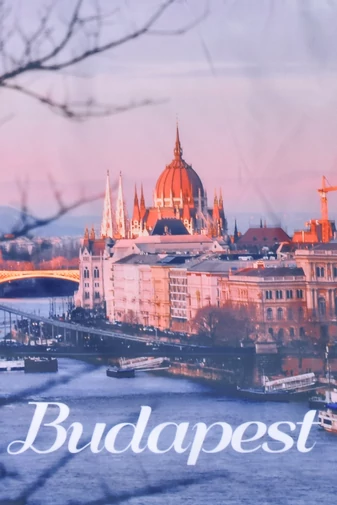 taška s motívom Budapešti z polyesteru