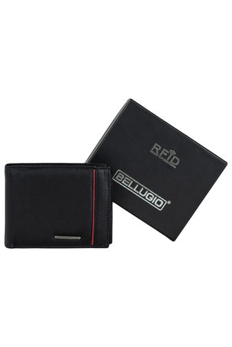 Bellugio Pánska čierna peňaženka z pravej kože s RFID štítkom
