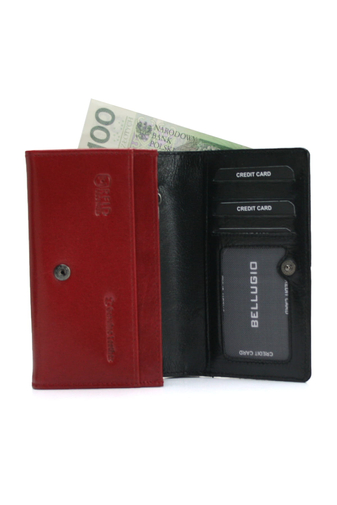 Bellugio dámska červeno-čierná peňaženka z pravej kože