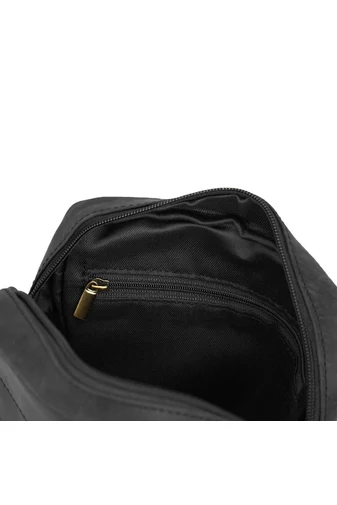 Bellugio čierna crossbody kabelka z pravej kože pre mužov