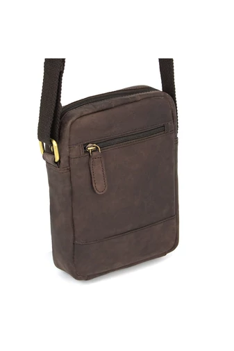 Bellugio hnedá crossbody kabelka z pravej kože pre mužov