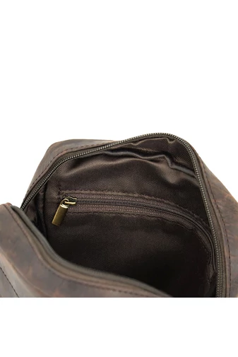 Bellugio hnedá crossbody kabelka z pravej kože pre mužov