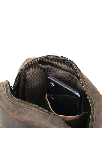 Bellugio hnedá crossbody kabelka z pravej kože pre mužov