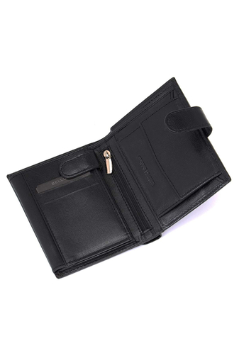 Čierna pánska peňaženka vyrobená z pravej kože