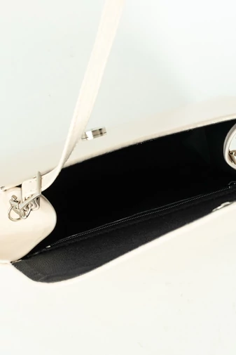 Prestige elegantná béžová taška cez rameno s patentom, rozmery 24 cm x 15 cm x 5 cm