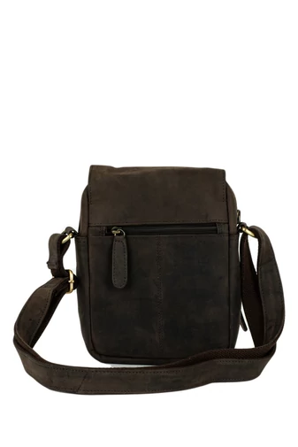 Čierna pánska crossbody taška z pravej kože prémiovej kvality