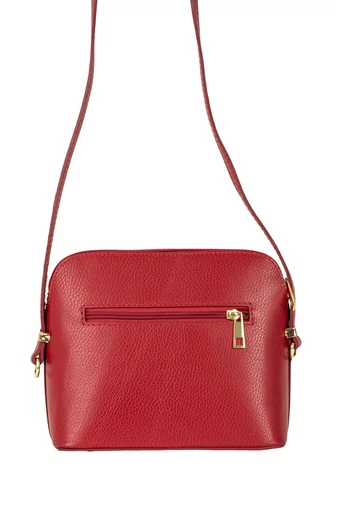 Malá červená crossbody kabelka vyrobená z pravej kože