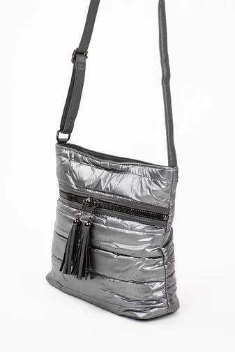 D.D.DAS sivá vodeodolná PVC crossbody taška
