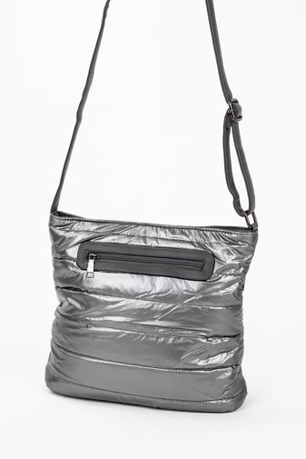 D.D.DAS sivá vodeodolná PVC crossbody taška