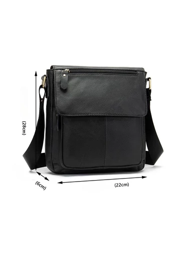 Čierna Pánska crossbody taška z pravej kože Veľkosť (28*22*6 cm) Bonluo