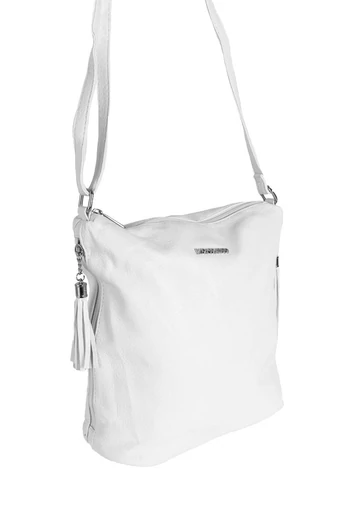 Monica & Co biela crossbody kabelka so strapcami