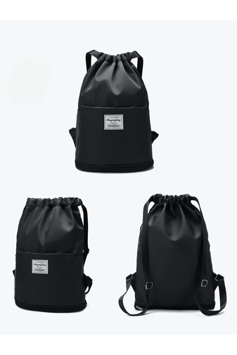 Bonluo Čierna nepremokavá športová taška s rozšíriteľným vreckom, veľkosť  Wizzair (40*30*17cm)