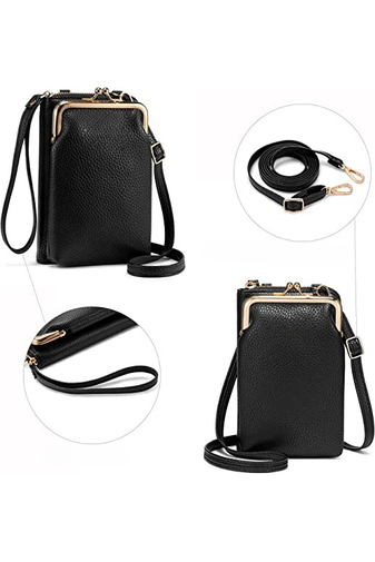 Bonluo malá čierna kabelka typu peňaženky z imitácie kože veľkosť 18 * 11 * 5 cm