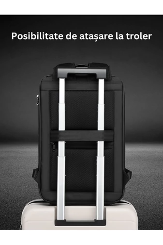 Bonluo Čierny Batoh Business Class Gold v štýle kufra, prémiovo kvalitný pevný materiál s TSA kódom, Veľkosť (47x30x8cm)
