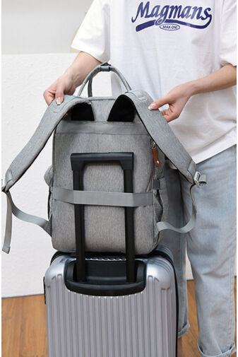 Bonluo Sivá súprava-multifunkčný batoh pre mamičky a prebaľovacia  podložka pre novorodencov, Veľkosť (40x30x18cm)