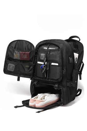 Bonluo Čierny batoh  na turistiku vyrobený z pevného materiálu, rozšíriteľný priestor (58 x 38 x 20 cm)