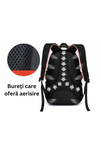 Bonluo čierny turistický batoh, 15-palcový priestor na notebook (53 x 33 x 15)