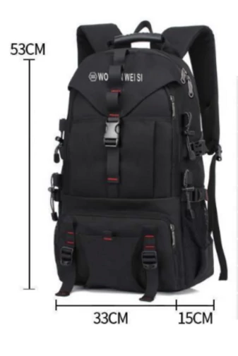 Bonluo čierny turistický batoh, 15-palcový priestor na notebook (53 x 33 x 15)