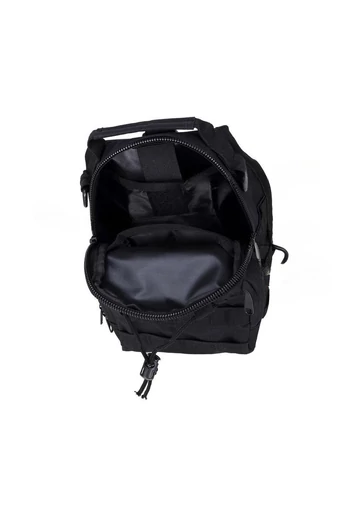Bonluo čierny pánsky batoh/ crossbody taška  z pevného materiálu (24x22x14cm)