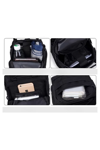 Bonluo čierny pánsky batoh/ crossbody taška  z pevného materiálu (24x22x14cm)