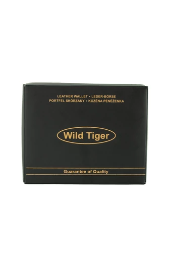Wild Tiger pánska peňaženka z čiernej pravej kože s RFID štítkom
